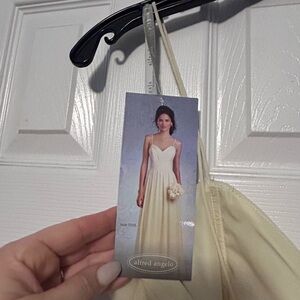 Alfred Angelo Buttercream Chiffon Dress with Spaghetti Straps